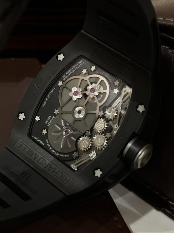 Swiss 1:1 Richard Mille Replica 11 Watch RM001 Tourbillon Black Ceramic Highest Quality 42mm - Top Watch - Image 3