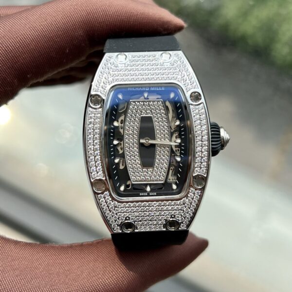 Replica Richard Mille Replica 11 Watch RM007 Women's with Stone Rubber Strap 36mm - Top Watch