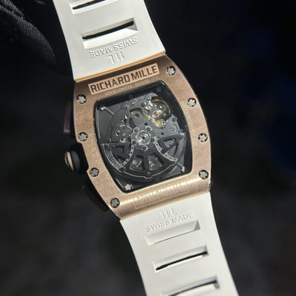 Swiss 1:1 Richard Mille Replica 1:1 Watch RM011 With Full Diamond Rubber Strap 44mm - Top Watch - Image 6