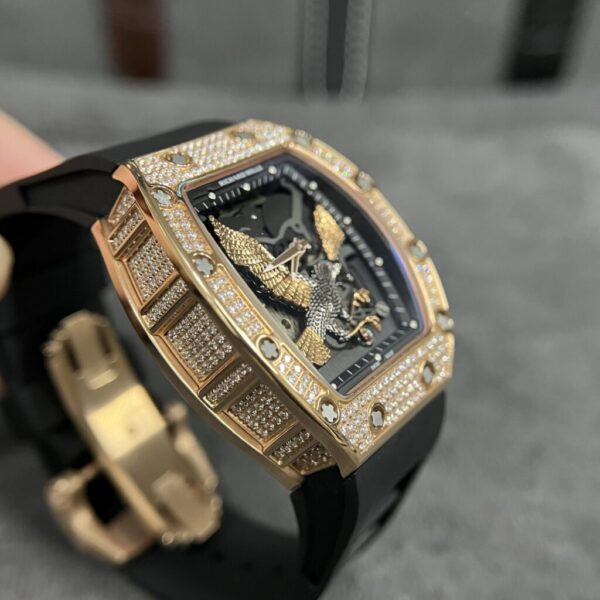 Best Fake Richard Mille Replica Watch RM57-02 Falcon With Diamonds Bezel Rose Gold Case 42mm - Top Watch - Image 4
