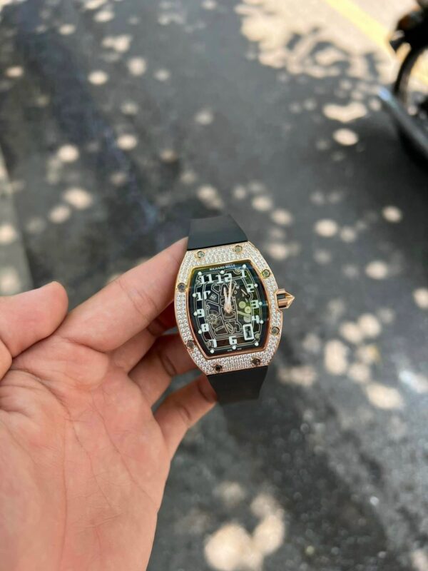 Best Fake Richard Mille Replica Watch RM67 Black Dial Men's Full Diamond 40mm - Top Watch - Image 2