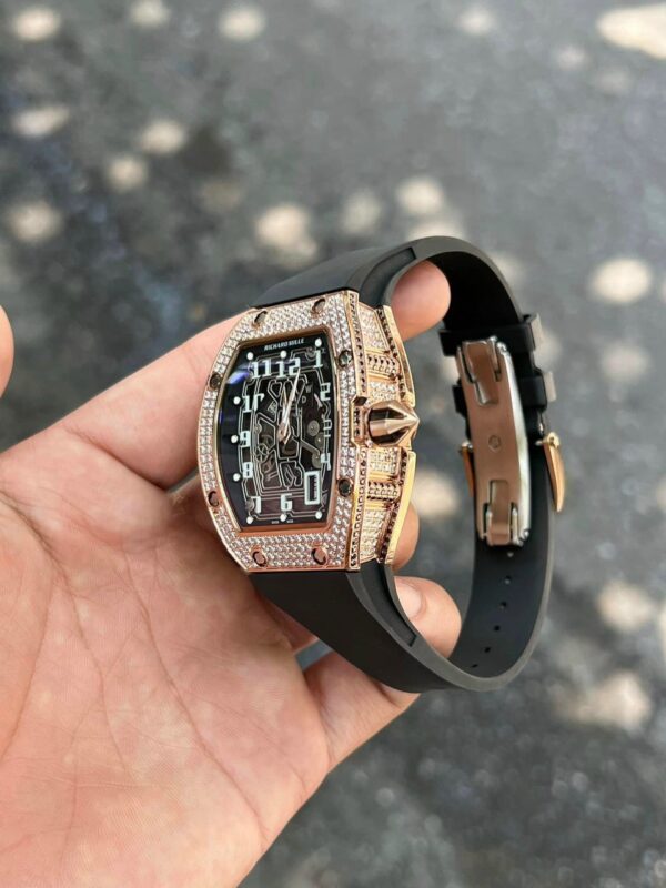 Best Fake Richard Mille Replica Watch RM67 Black Dial Men's Full Diamond 40mm - Top Watch - Image 3