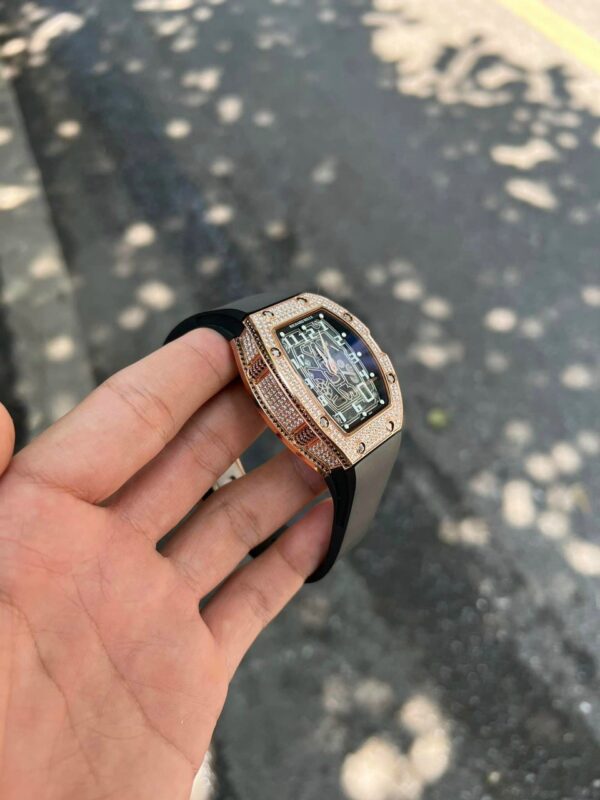 Best Fake Richard Mille Replica Watch RM67 Black Dial Men's Full Diamond 40mm - Top Watch - Image 4