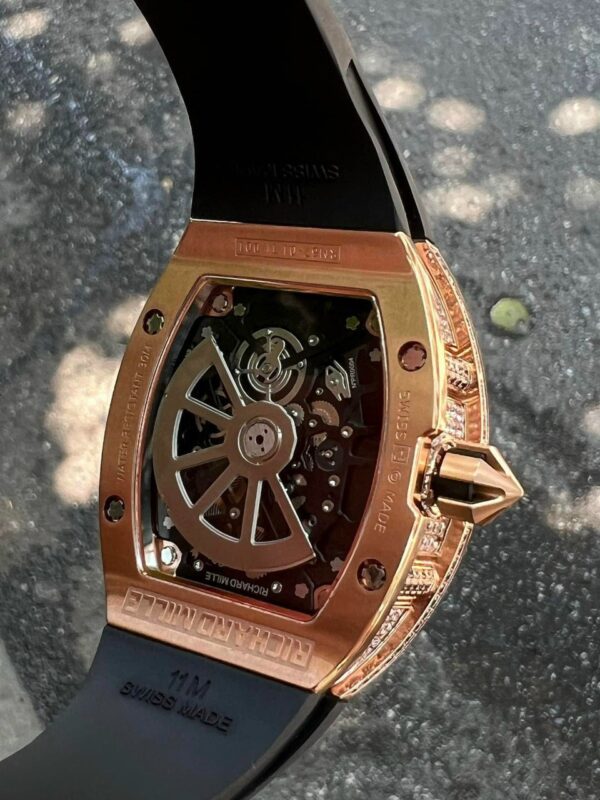 Best Fake Richard Mille Replica Watch RM67 Black Dial Men's Full Diamond 40mm - Top Watch - Image 5
