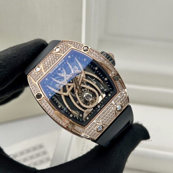 Best Fake Richard Mille RM 19-01 Rose Gold With Diamonds Replica 11 Watch Spider 42MM - Top Watch - Image 3