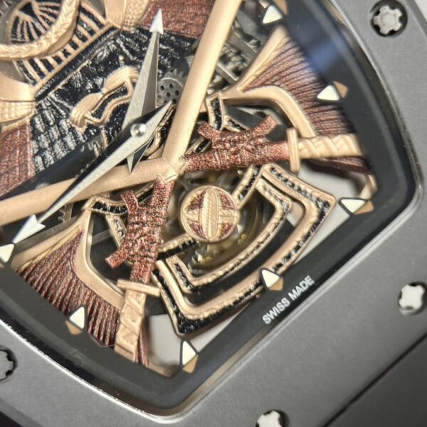 Swiss 1:1 Richard Mille RM47 Best Fake Replica Watch Black Rubber Strap Samurai Dial 42.7mm - Top Watch - Image 4