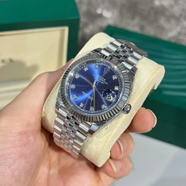 Swiss 1:1 Rolex DateJust Blue Dial Jubilee Strap Rep 11 Watch EW Factory 41mm - Top Watch
