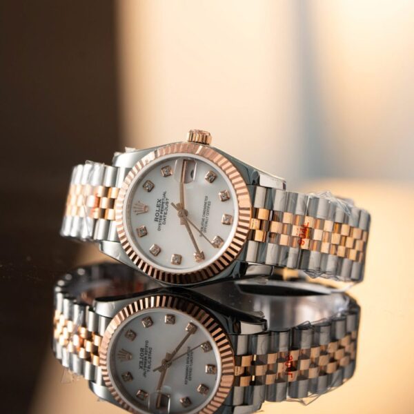 Best Fake Rolex DateJust Replica 1:1 Watch Women's Mother-of-Pearl Dial Gold Wrapped 31mm - Top Watch - Image 2