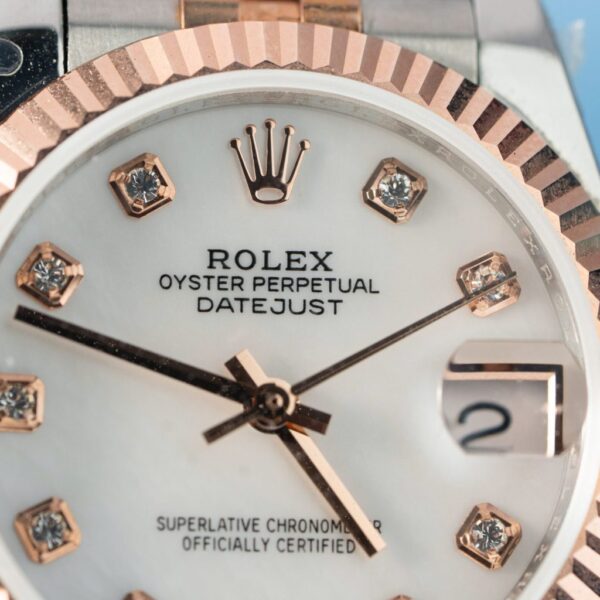 Best Fake Rolex DateJust Replica 1:1 Watch Women's Mother-of-Pearl Dial Gold Wrapped 31mm - Top Watch - Image 4