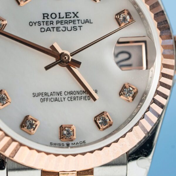 Best Fake Rolex DateJust Replica 1:1 Watch Women's Mother-of-Pearl Dial Gold Wrapped 31mm - Top Watch - Image 5