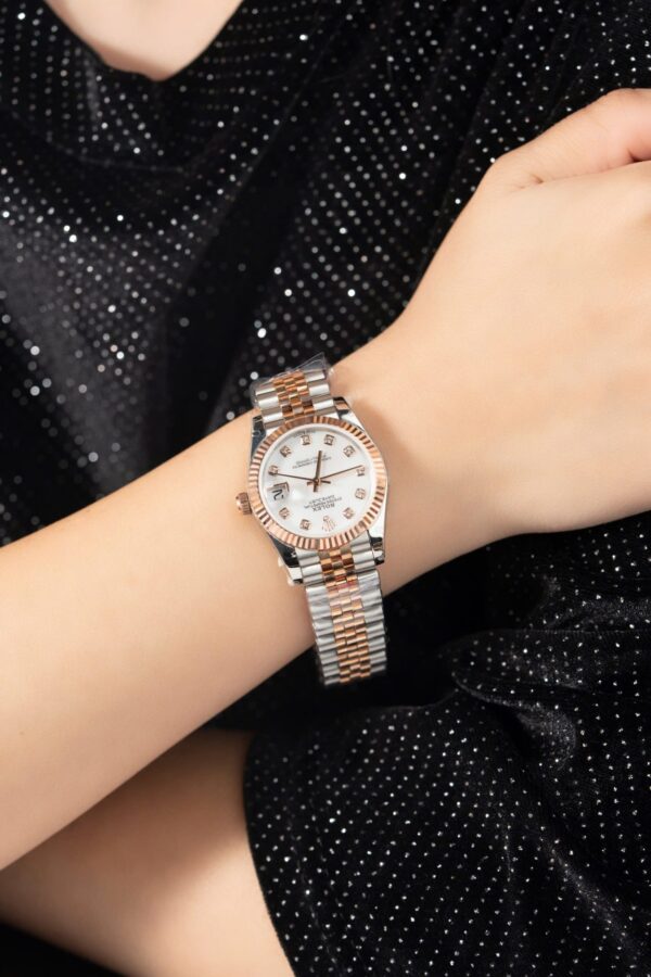 Best Fake Rolex DateJust Replica 1:1 Watch Women's Mother-of-Pearl Dial Gold Wrapped 31mm - Top Watch - Image 7