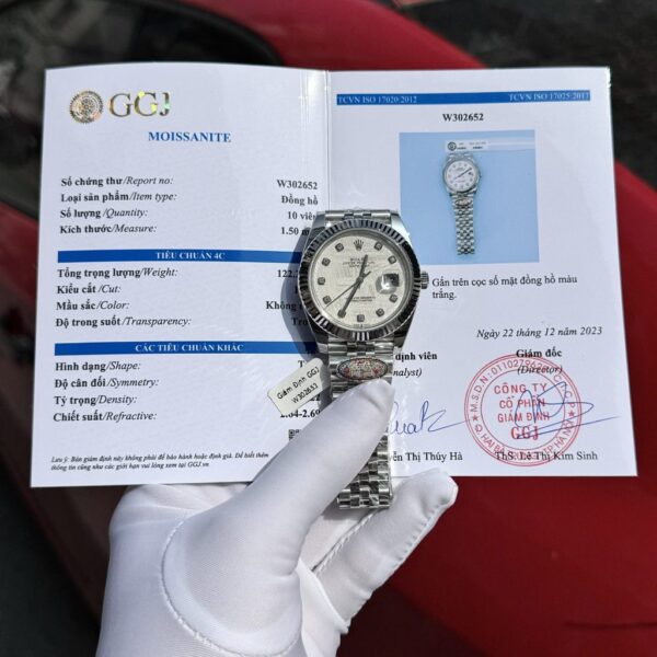 Swiss 1:1 Rolex DateJust Replica Watch Meteorite Dial Moissanite Diamonds Clean Factory 41mm - Top Watch