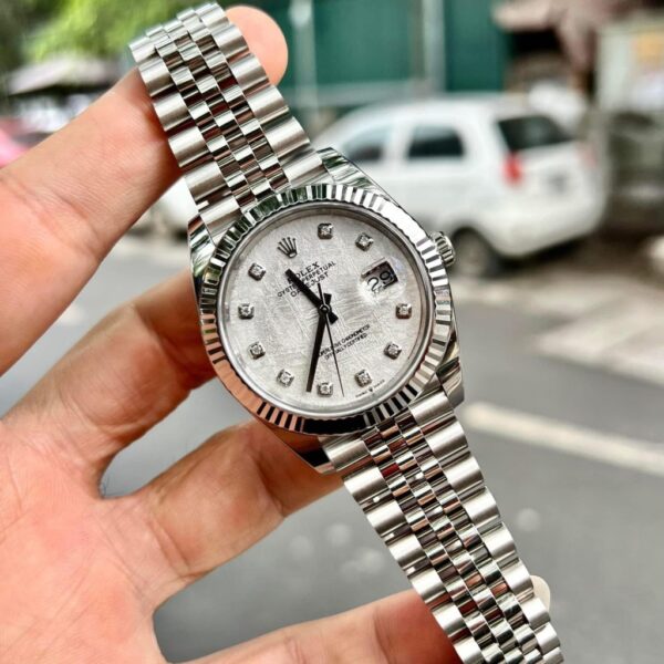 Swiss 1:1 Rolex DateJust Replica Watch Meteorite Dial Moissanite Diamonds Clean Factory 41mm - Top Watch - Image 2