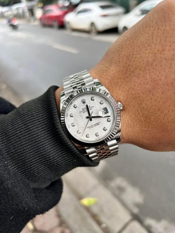 Swiss 1:1 Rolex DateJust Replica Watch Meteorite Dial Moissanite Diamonds Clean Factory 41mm - Top Watch - Image 4