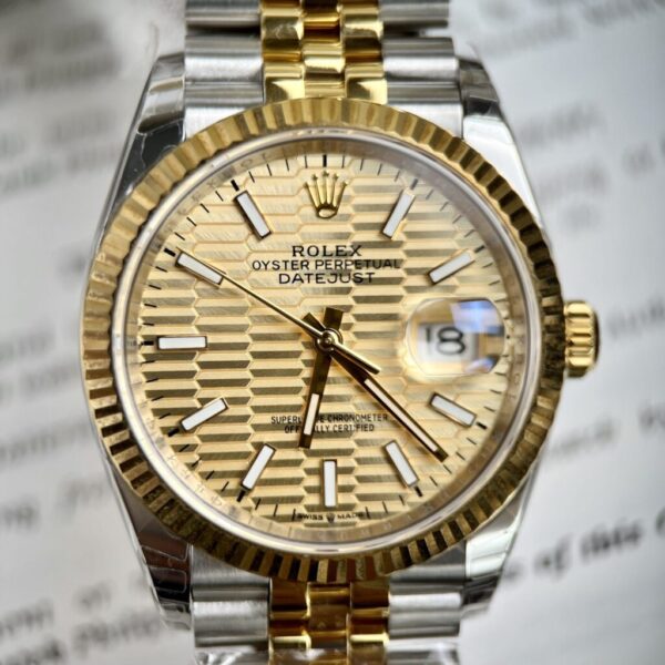 Best Fake Rolex Datejust Yellow Dial High Quality Replica EW Factory 41mm - Top Watch - Image 2