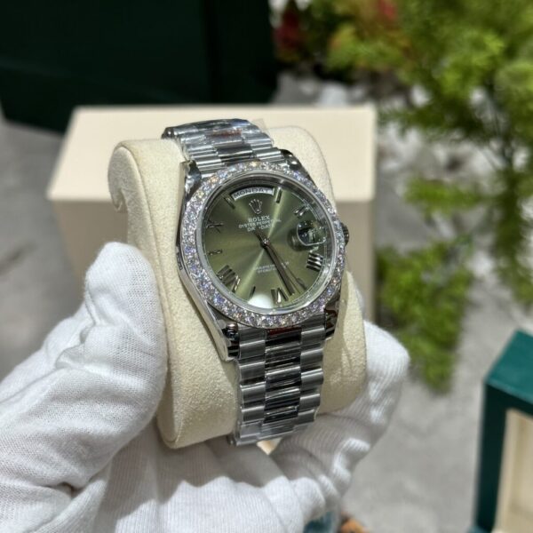 Swiss 1:1 Rolex Day-Date 228236 Moissanite Green Dial Replica Watch 168gram GM V3 40mm - Top Watch - Image 2