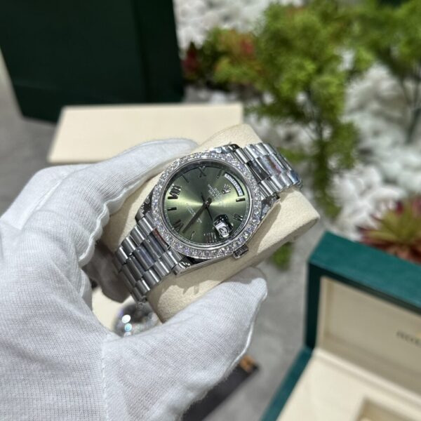 Swiss 1:1 Rolex Day-Date 228236 Moissanite Green Dial Replica Watch 168gram GM V3 40mm - Top Watch - Image 3