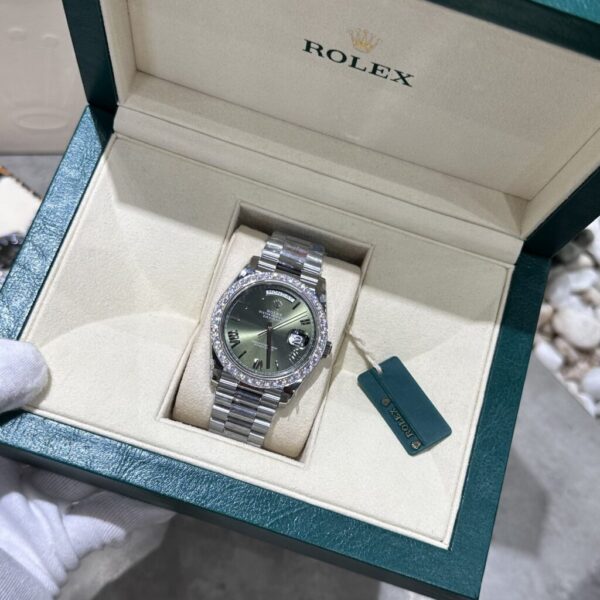Swiss 1:1 Rolex Day-Date 228236 Moissanite Green Dial Replica Watch 168gram GM V3 40mm - Top Watch - Image 7