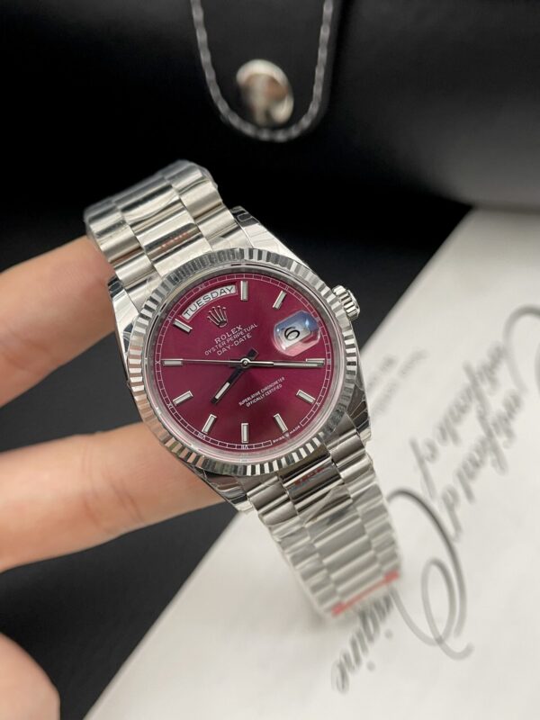 Swiss 1:1 Rolex Day-Date Best Fake Replica Watch Strawberry Dial EW Factory 40mm - Top Watch - Image 2