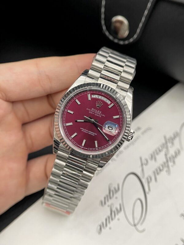Swiss 1:1 Rolex Day-Date Best Fake Replica Watch Strawberry Dial EW Factory 40mm - Top Watch - Image 3