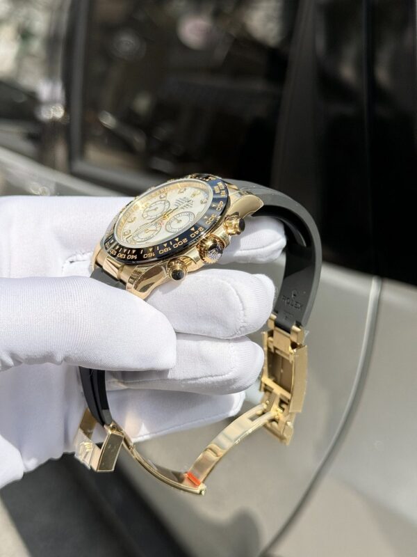Replica Rolex Daytona 116518 White Mother of Pearl Dial Rep 11 Watch With Moissanite Diamond Clean Factory 40mm - Top Watch - Image 5
