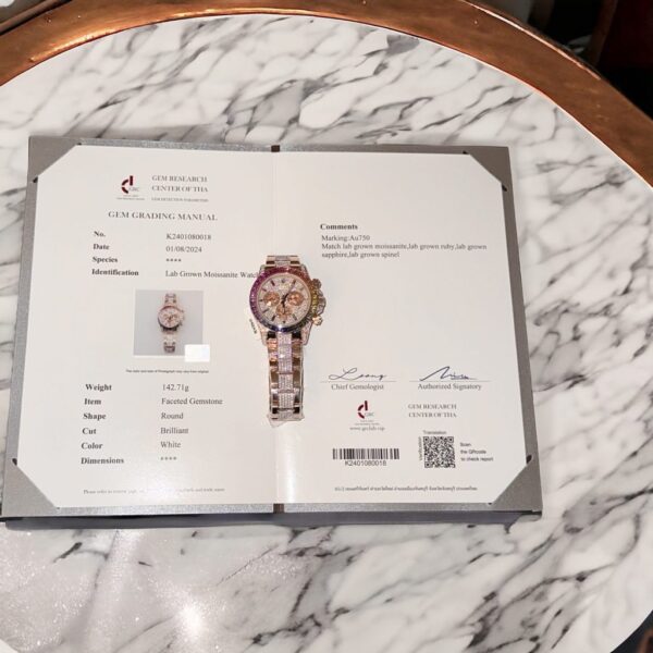 Replica Rolex Daytona Rainbow Replica Watch Gold Wrapped + Ruby + Moissanite Diamonds 40mm - Top Watch