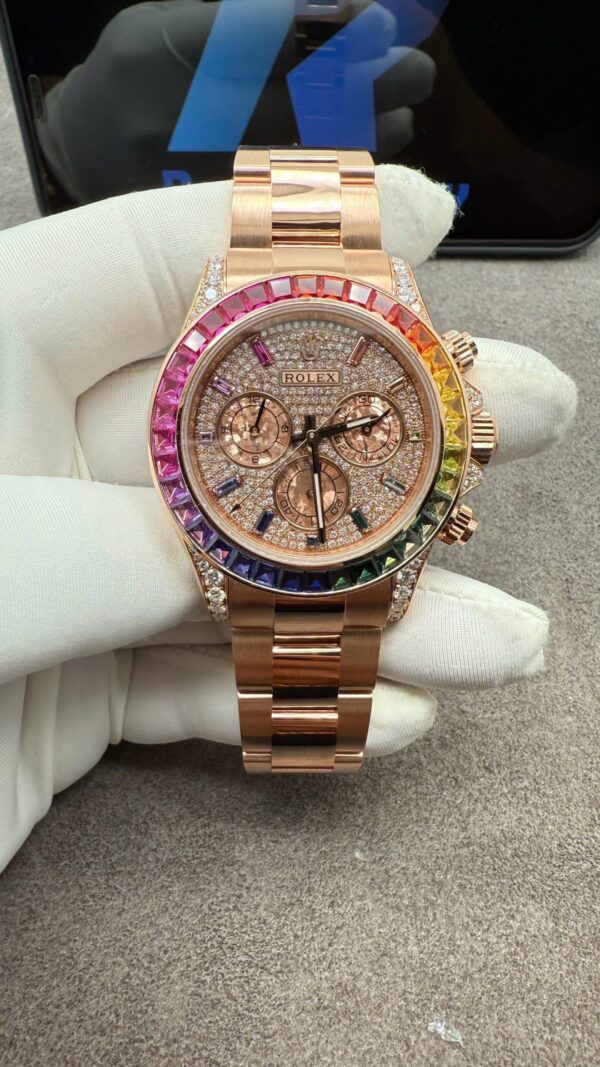 Replica Rolex Daytona Rainbow Yellow Block with Natural Diamonds 40mm - Top Watch
