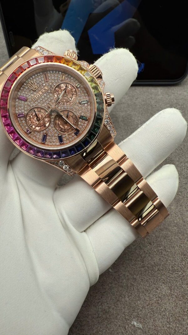Replica Rolex Daytona Rainbow Yellow Block with Natural Diamonds 40mm - Top Watch - Image 4