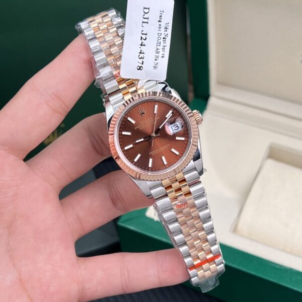 Swiss 1:1 Rolex Rep 11 Watch DateJust 18K Rose Gold Wrapped Chocolate Dial GM Factory 36mm - Top Watch - Image 3