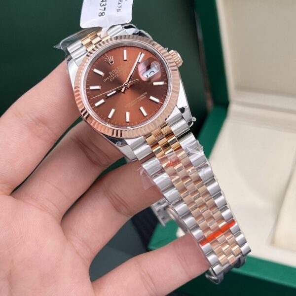 Swiss 1:1 Rolex Rep 11 Watch DateJust 18K Rose Gold Wrapped Chocolate Dial GM Factory 36mm - Top Watch - Image 5