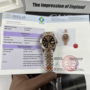 Replica Rolex Rep 11 Watch DateJust Men's Chocolate Dial 18K Rose Gold Wrapped GM Factory 41mm - Top Watch