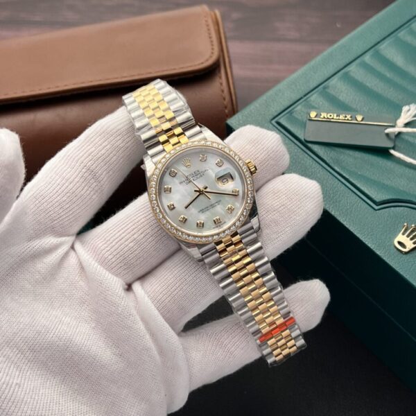Best Fake Rolex Rep 11 Watch DateJust MOP Moissanite Diamond Bezel EW 36mm - Top Watch - Image 2