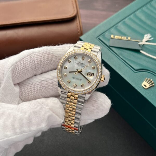 Best Fake Rolex Rep 11 Watch DateJust MOP Moissanite Diamond Bezel EW 36mm - Top Watch - Image 3