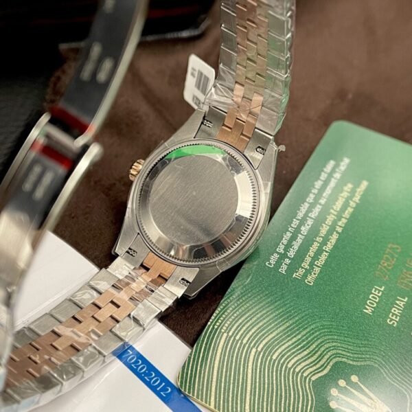 Best Fake Rolex Rep 11 Watch DateJust Pink Dial Moissanite Diamond Bezel EW 31mm - Top Watch - Image 6