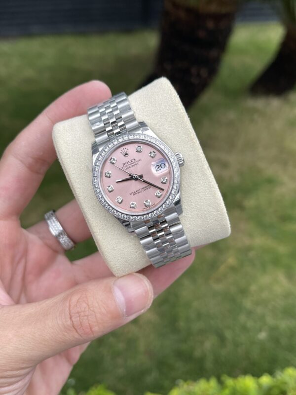 Swiss 1:1 Rolex Rep 11 Watch DateJust With Diamond Bezel Pink Dial EW Factory 31mm - Top Watch