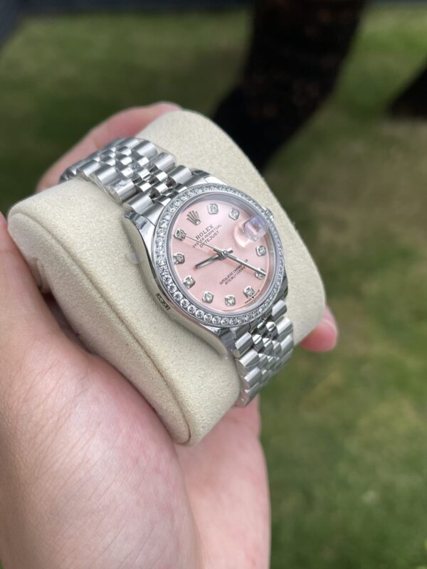Swiss 1:1 Rolex Rep 11 Watch DateJust With Diamond Bezel Pink Dial EW Factory 31mm - Top Watch - Image 2