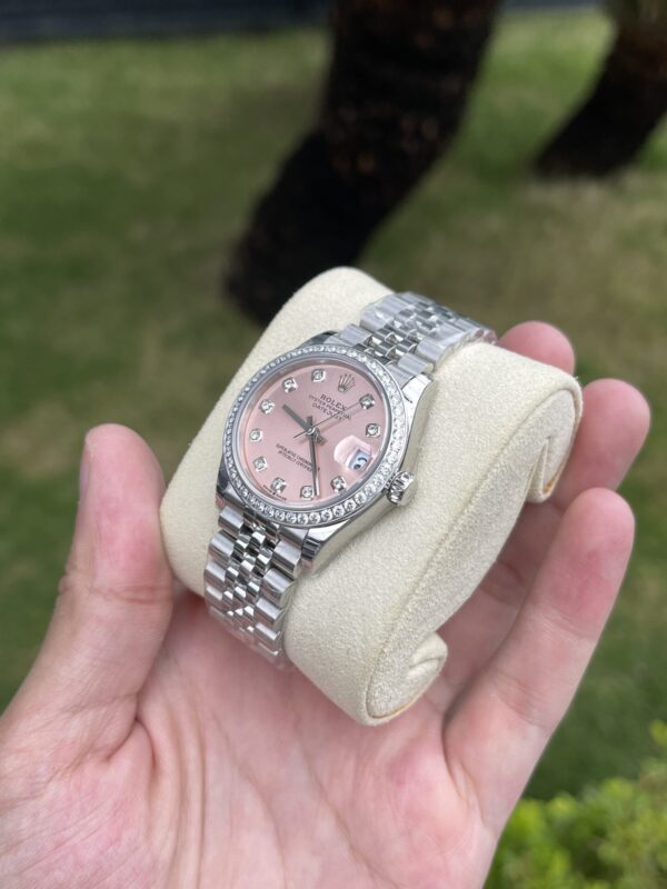 Swiss 1:1 Rolex Rep 11 Watch DateJust With Diamond Bezel Pink Dial EW Factory 31mm - Top Watch - Image 3