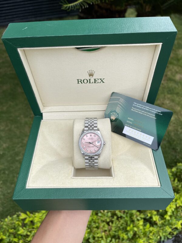 Swiss 1:1 Rolex Rep 11 Watch DateJust With Diamond Bezel Pink Dial EW Factory 31mm - Top Watch - Image 5