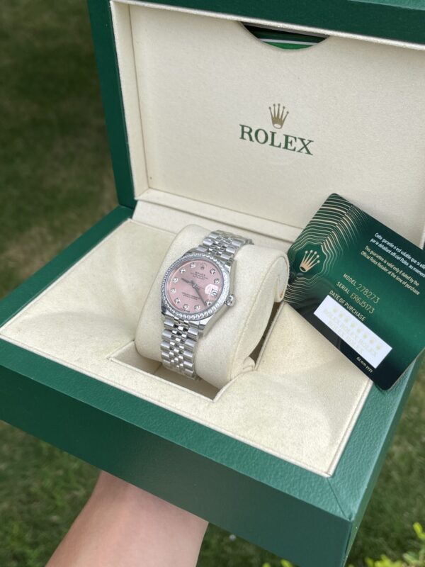 Swiss 1:1 Rolex Rep 11 Watch DateJust With Diamond Bezel Pink Dial EW Factory 31mm - Top Watch - Image 6