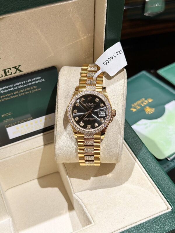 Replica Rolex Rep 11 Watch DateJust Women's 18K Gold Wrapped With Moissanite Diamonds 31mm - Top Watch - Image 2