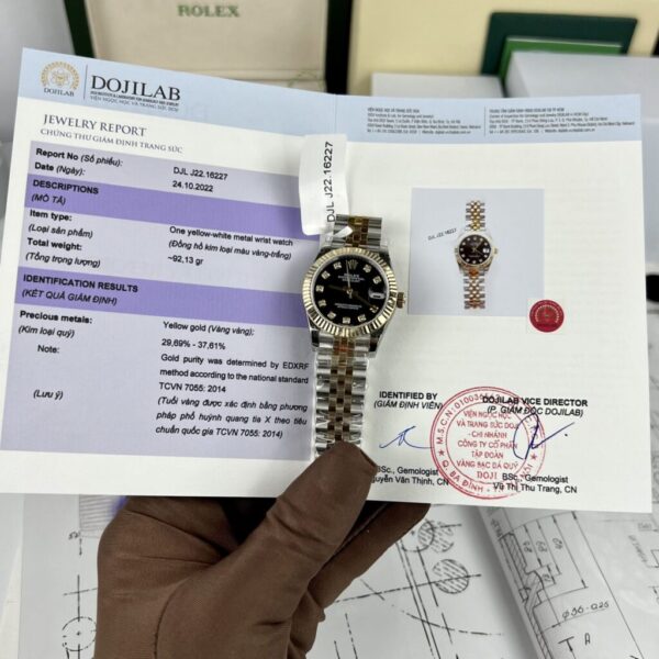 Replica Rolex Rep 11 Watch DateJust Women's Genuine Gold Wrapped Black Dial GM Factory 31mm - Top Watch
