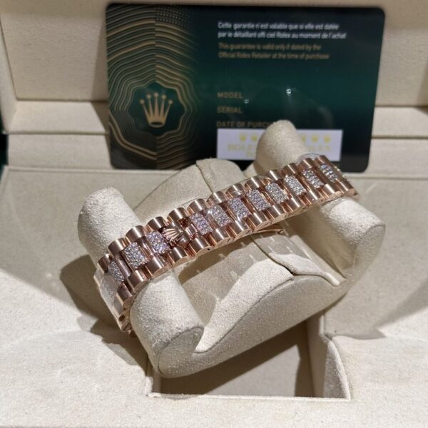 Replica Rolex Rep 11 Watch DateJust Women's Rose Gold With Moissanite Diamond Chocolate Dial 31mm - Top Watch - Image 7