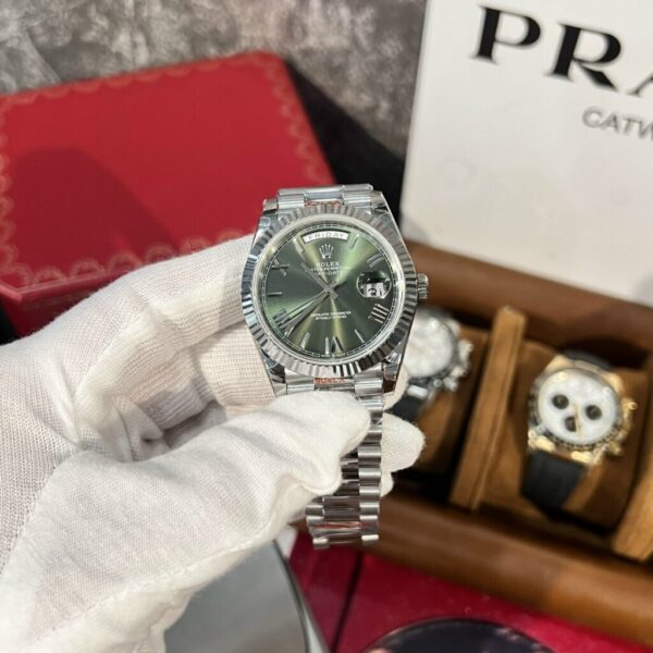 Replica Rolex Rep 11 Watch Day-Date 228236 Green Dial Metal Strap GM Factory V2 40mm - Top Watch - Image 2