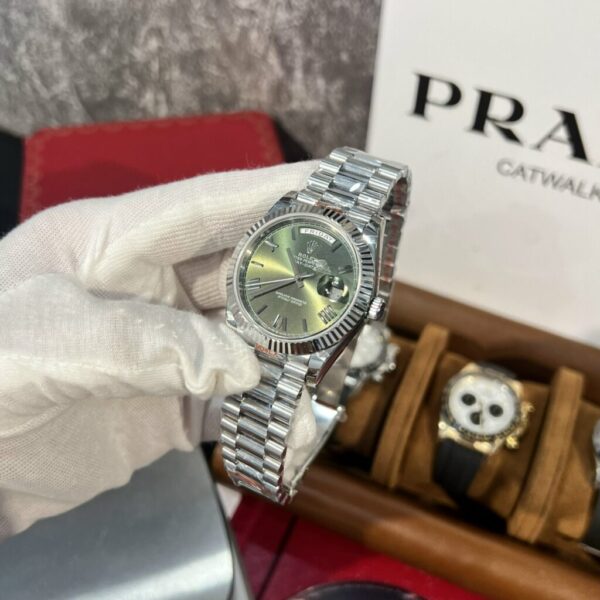 Replica Rolex Rep 11 Watch Day-Date 228236 Green Dial Metal Strap GM Factory V2 40mm - Top Watch - Image 4