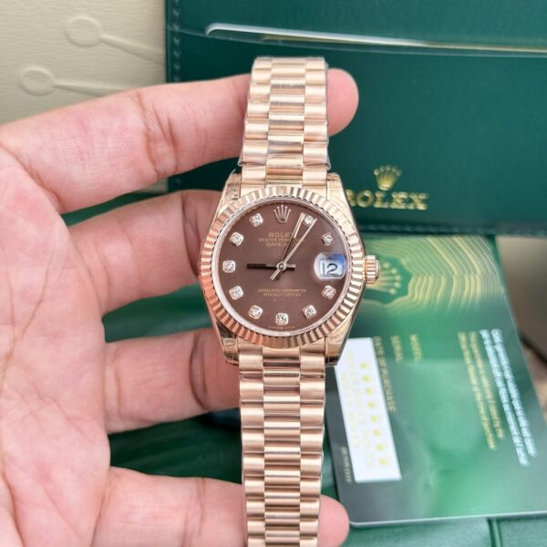 Best Fake Rolex Rep 11 Watch Women DateJust Chocolate Face Oyster Strap 31mm - Top Watch