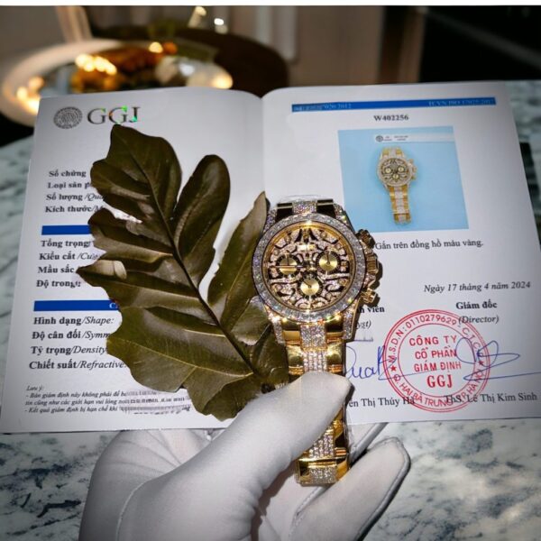 Best Fake Rolex Replica 1:1 Watch Daytona 18K Gold Wrapped With Moissanite Diamond 40mm - Top Watch