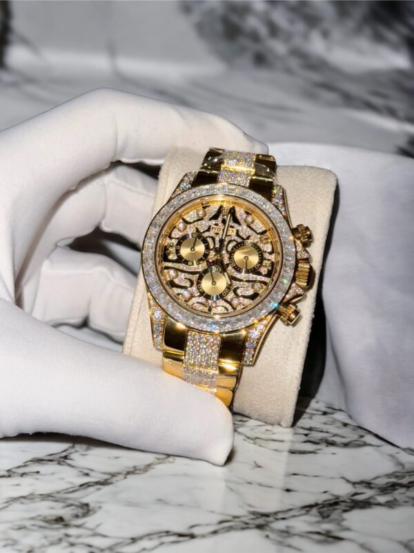 Best Fake Rolex Replica 1:1 Watch Daytona 18K Gold Wrapped With Moissanite Diamond 40mm - Top Watch - Image 2