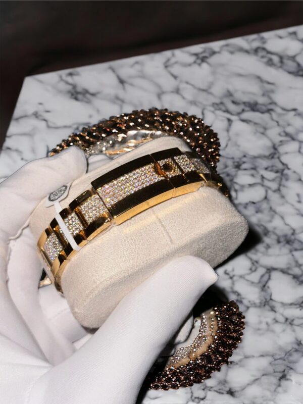 Best Fake Rolex Replica 1:1 Watch Daytona 18K Gold Wrapped With Moissanite Diamond 40mm - Top Watch - Image 5