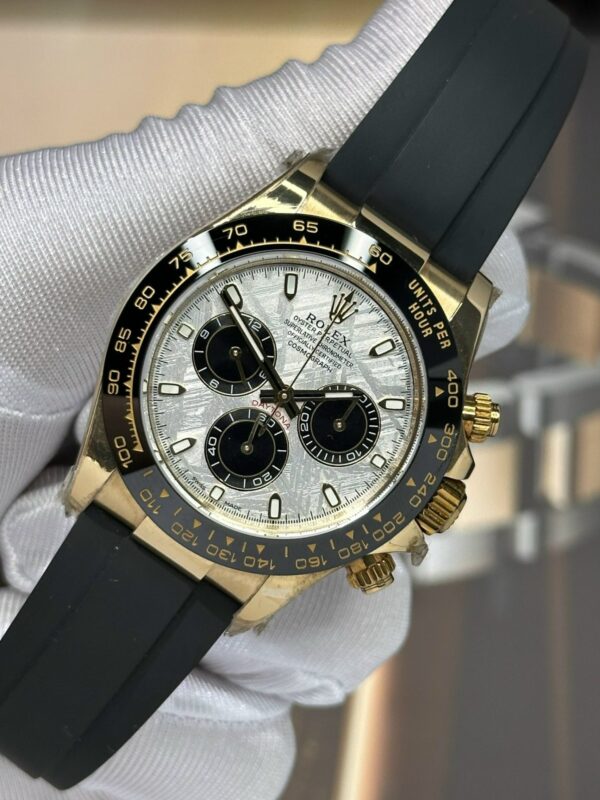 Best Fake Rolex Replica 11 Watch Cosmograph Daytona Meteorite Dial Rubber Strap 40mm - Top Watch - Image 3