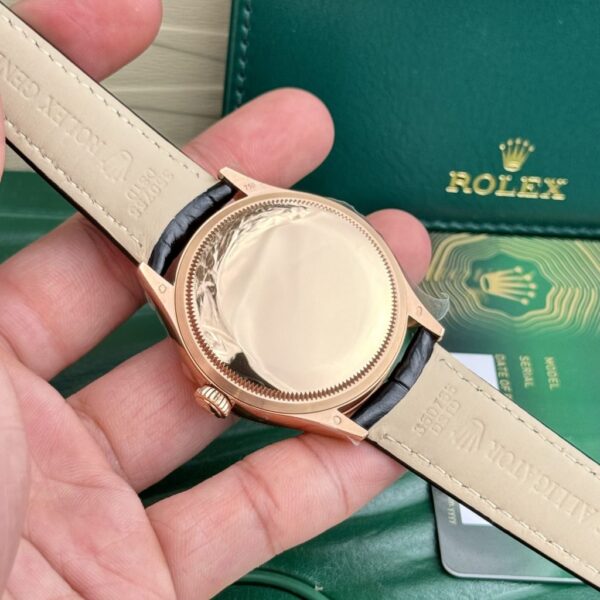 Swiss 1:1 Rolex Replica 11 Watch Cellini 50525 Chocolate Dial Black Leather Strap 39mm - Top Watch - Image 6
